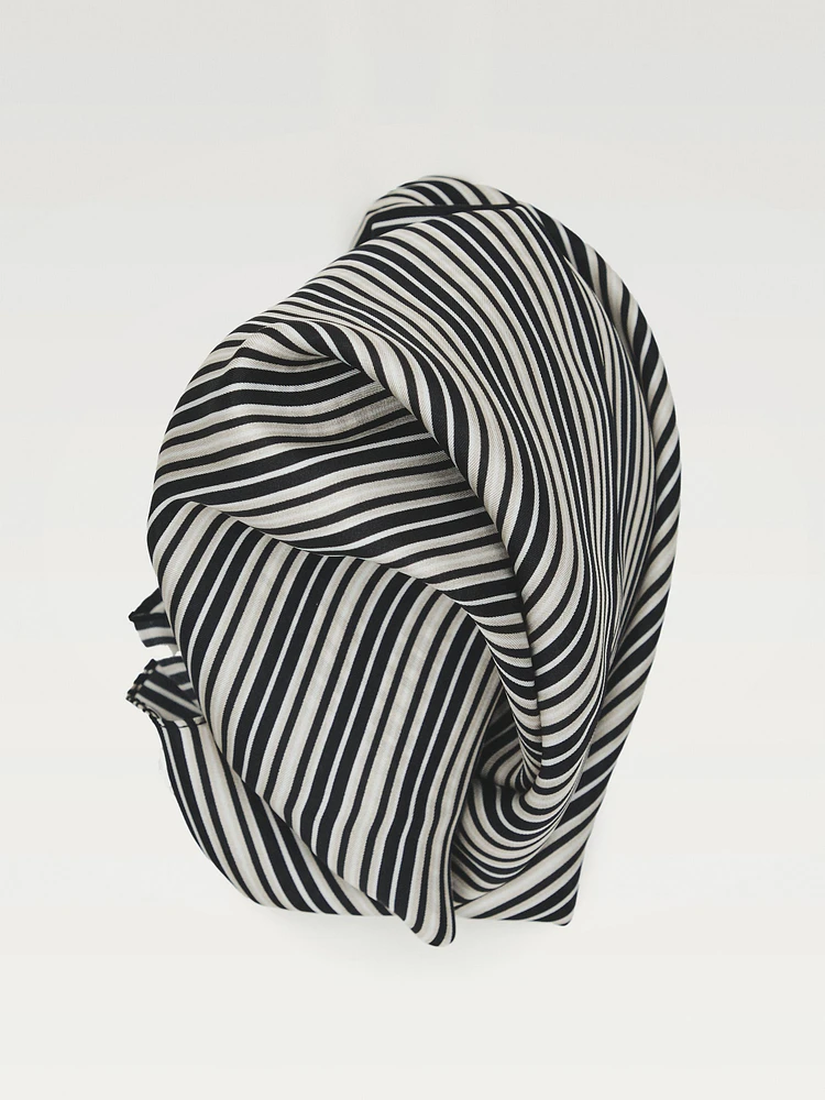 100% silk striped scarf