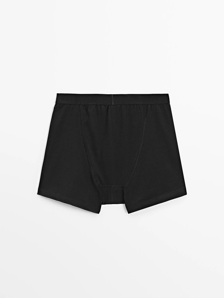 Plain cotton blend boxers