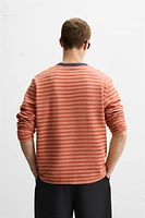 WASHED STRIPE SWEATSHIRT