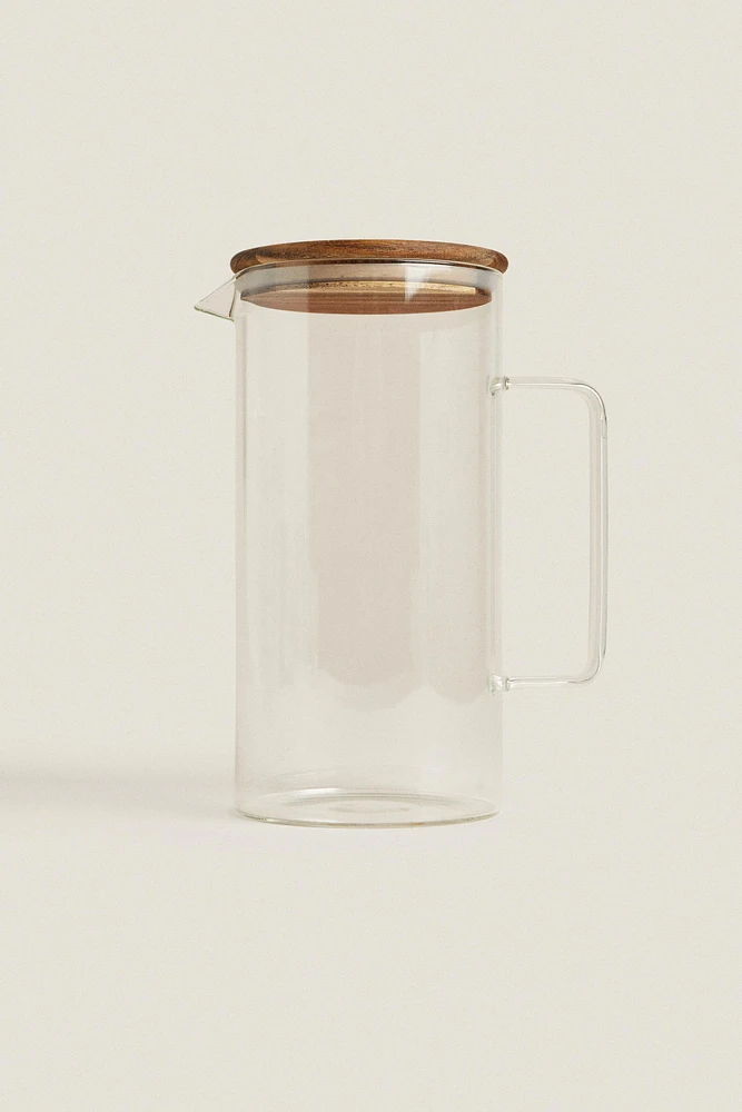 BOROSILICATE GLASS PITCHER WITH LID