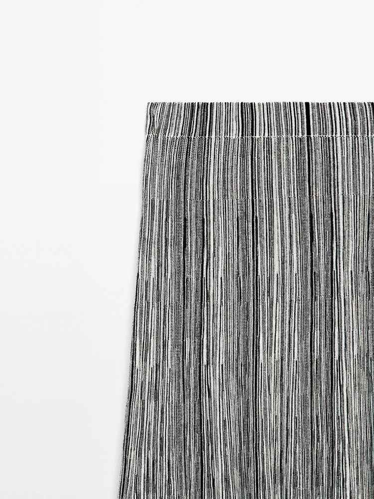 Long knit skirt with striped detail