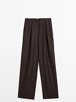 Pantalon à pince en lin chiné - Limited Edition
