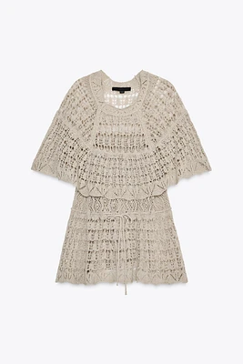 POINTELLE RUFFLE KNIT TOP