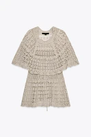 POINTELLE RUFFLE KNIT TOP