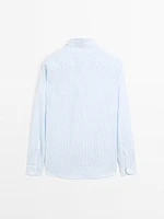Chemise slim à rayures 100 % lin