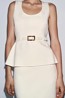 KNIT BELTED TOP