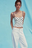 TOP CORSETERIE À POIS