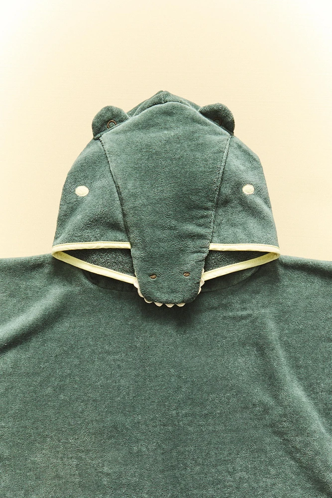 PONCHO DE PLAGE ENFANT VELOURS CROCODILE