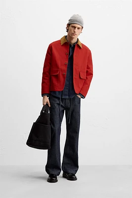 CONTRASTING COLLAR JACKET