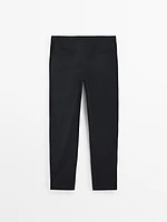 Regular fit technical fabric trousers