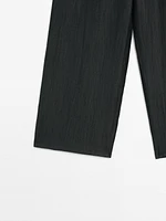 Pantalon large lin mélangé