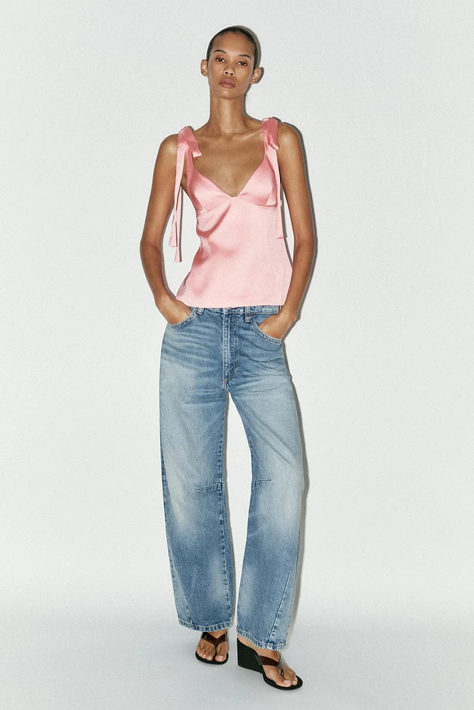 SATIN EFFECT BOW TOP