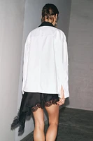 CONTRAST COLLAR OVERSHIRT ZW COLLECTION