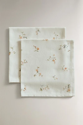 SERVIETTE DE TABLE IMPRIMÉ PETITE FLEUR (LOT DE 2)