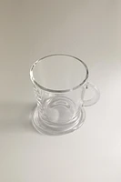TRANSPARENT GLASS CAPPUCCINO CUP