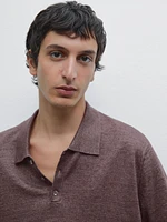 100% linen knit polo shirt