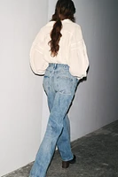ZW COLLECTION HIGH-WAISTED STRAIGHT LEG JEANS