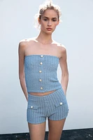 HIGH-WAISTED STRETCH SHORTS