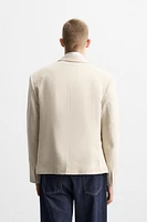 VESTE DE COSTUME CROISÉE EN LIN