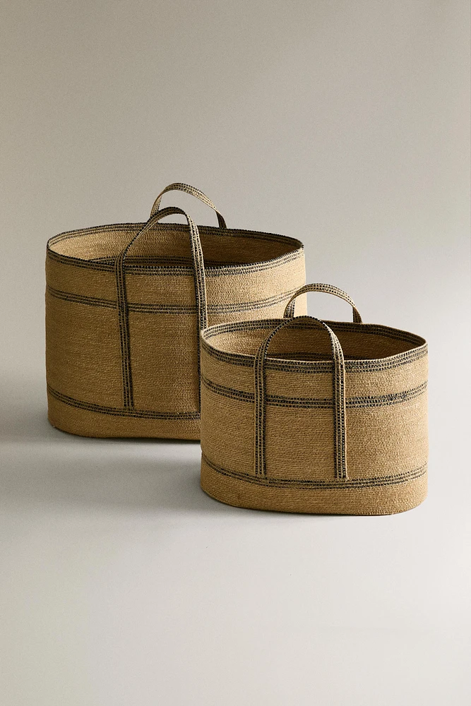 SEAGRASS BASKET WITH HANDLES