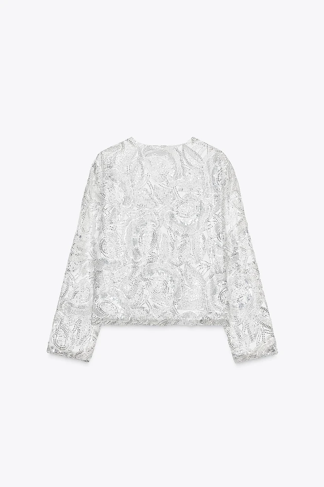 GILET EN MAILLE SEQUINS