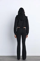 FLARE INTERLOCK PANTS WITH SEAMS