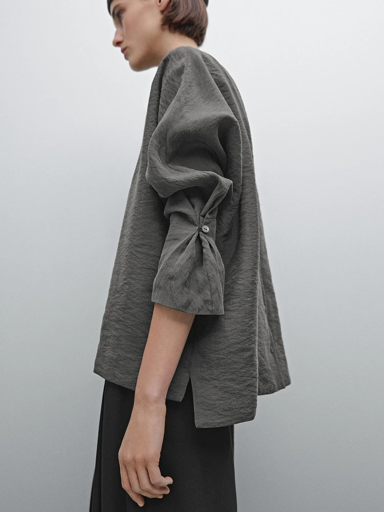 Flowing shirt with pleated cuff detail - Studio