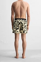SHORT DE BAIN LONG À IMPRIMÉ FLORAL