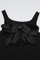 SATIN EFFECT BOW DRESS