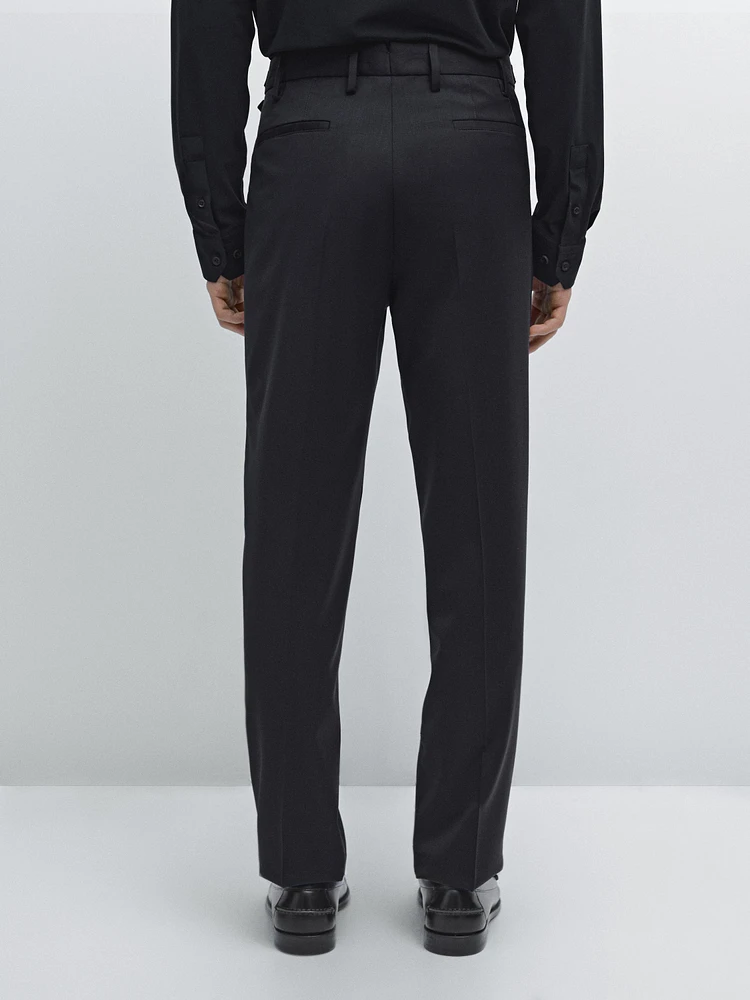 Pantalon habillé en laine mélangée