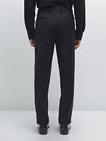 Pantalon habillé en laine mélangée