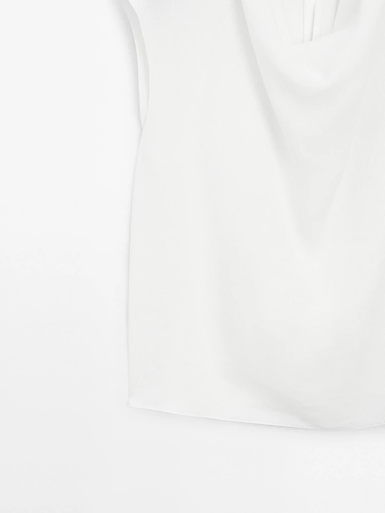 Blouse fluide à col drapé