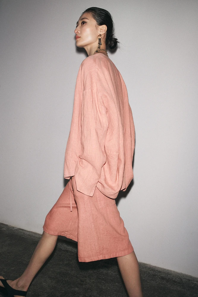 100% LINEN BOMBER JACKET ZW COLLECTION