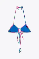 PRINTED TIE BIKINI TOP