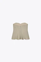 STRAPLESS LINEN TOP