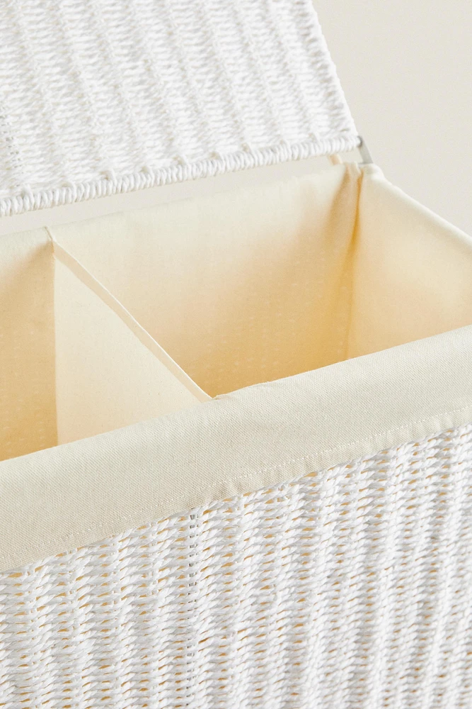 LAUNDRY BASKET WITH TWO COMPARTMENTS