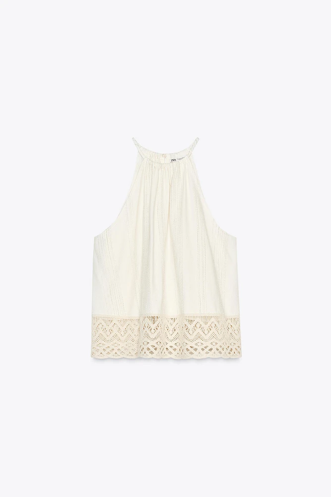 TOP RUSTIQUE BAS EN CROCHET