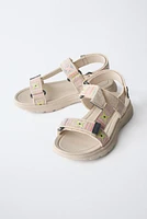 CROCHET EFFECT TECHNICAL SANDALS