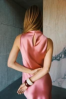 SATIN MIDI DRESS