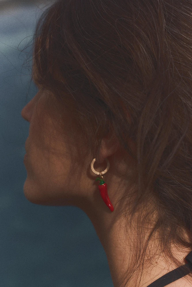 PACK OF ENAMELED FRUIT EARRINGS