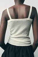 PLEATED KNIT TOP
