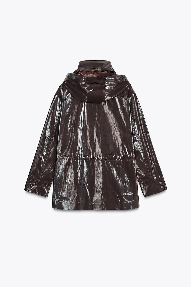 SHINY HOODED PARKA ZW COLLECTION