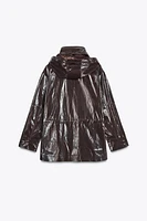 SHINY HOODED PARKA ZW COLLECTION