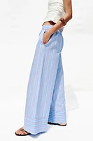 STRIPED POPLIN PANTS