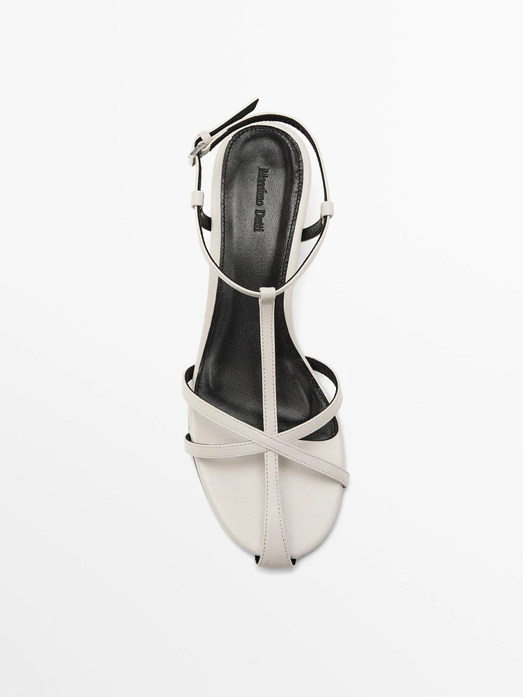 Strappy leather high-heel sandals