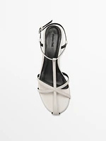 Strappy leather high-heel sandals