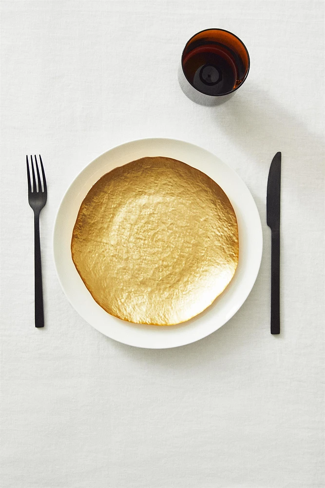 ASSIETTE À DESSERT VERRE RECYCLABLE DORÉE