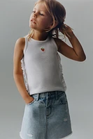 T-SHIRT RIB VOLANTS BRODÉ