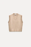 PLAIN KNIT SWEATER VEST