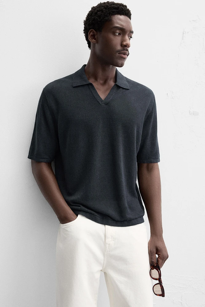 100% HEMP KNIT POLO SHIRT